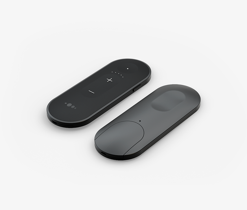 The remote control of the Nuance Audio glasses